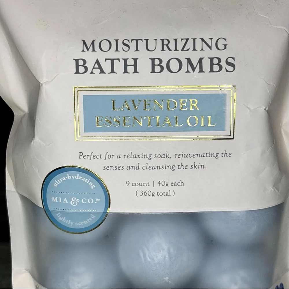 Mia & Co Bath Bomb Set Lavender Essential Oil scent Spa Self Care Gift Idea New